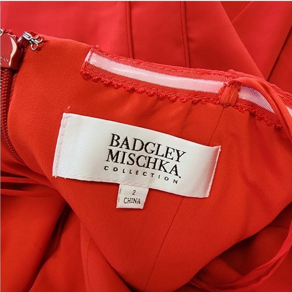 Badgley Mischka Collection Strapless Sweatheart Red Long Gown Size 2 NWT - Picture 6 of 8